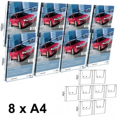 A-Z Reklama CZ Cocktail Brochure Wall držák na letáky set 8 x A4 – Zboží Mobilmania