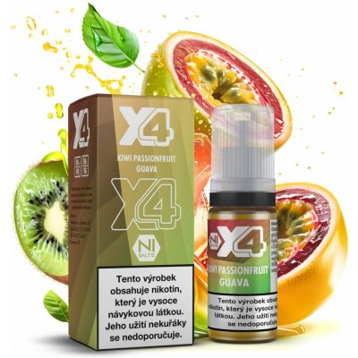X4 Bar Juice Kiwi Passionfruit Guava 10 ml 10 mg – Zboží Mobilmania