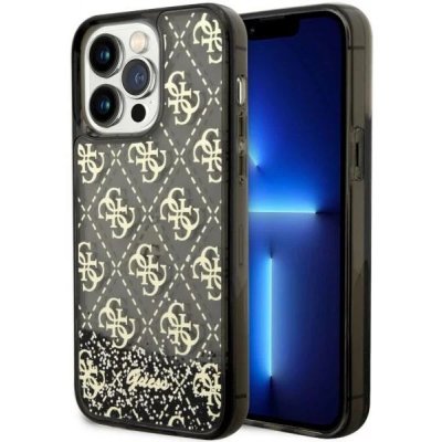 Pouzdro Guess iPhone 14 Pro Max Liquid Glitter 4G Transculent černé – Zboží Mobilmania