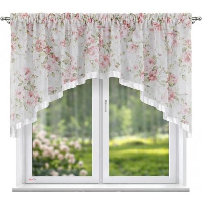 BytoTex Dekorační krátká záclona s květinami L 924, 300x140 cm – Hledejceny.cz