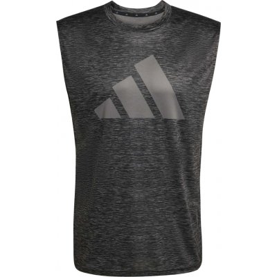 adidas WORKOUT ESSENTIALS BRANDLOVE TEE Tmavě šedá Stříbrná – Sleviste.cz