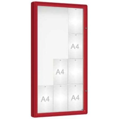 PROCITY Venkovní vitrína model 2000, 12 x A4, plexi, červená | Zboží Auto
