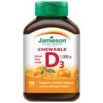 Jamieson Vitamín D3 1000 IU pomeranč cucací 100 tablet – Hledejceny.cz