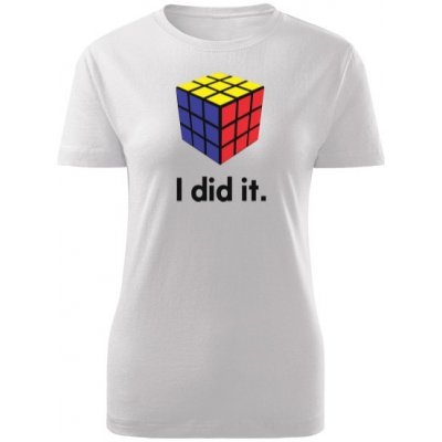 Tričko s potiskem Rubikova kostka bílá