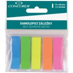 Samolepící plastové záložky CONCORDE, 12 x 48 mm, 5 x 20 lístků, neonový mix – Hledejceny.cz