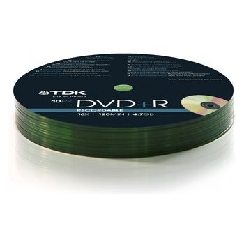 TDK DVD+R 4,7GB 16x, shrink, 10ks (T78648)