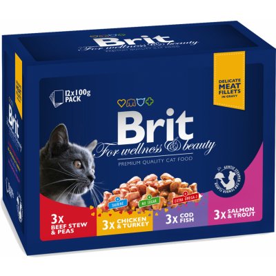 Brit cat Premium Pouches MASOVÝ & RYBÍ MIX kuře hovězí treska pstruh 1,2 kg – Zboží Mobilmania