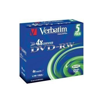 Verbatim DVD-RW 4,7GB 4x, jewel, 5ks (43285)