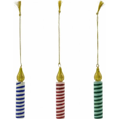 House Doctor Vánoční ozdoba Candle set 3 ks multi barva dřevo – Sleviste.cz