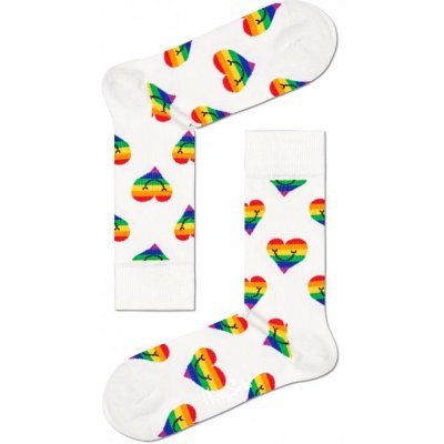 Happy Socks ponožky Duhové srdce Béžová – Zboží Mobilmania
