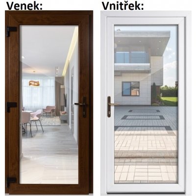Soft Vchodové WDS 3/3 sklo Čiré Zlatý dub-Bílá levé 100 x 210 cm – Hledejceny.cz
