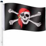 Tuin Vlajkový stožár vč. pirátské vlajky 650 cm
