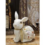 Béžová dekorace králíček zdobený květy 15*11*20 cm – Hledejceny.cz