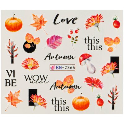 BIO nails Vodolepka BN 2366 podzim a nápisy – Zboží Mobilmania