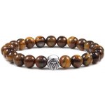 Daniel Dawson korálkový náramek Lion tygří oko chirurgická ocel NR2248/17 Hnědá – Zboží Dáma