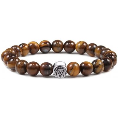 Daniel Dawson korálkový náramek Lion tygří oko chirurgická ocel NR2248/17 Hnědá – Zboží Dáma