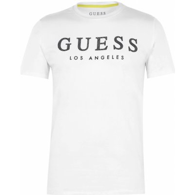 Guess pánské triko Textured Logo Bílé – Zboží Mobilmania