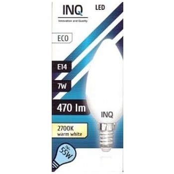 INQ LED žárovka , E14svíč.7W B37, Teplá bílá