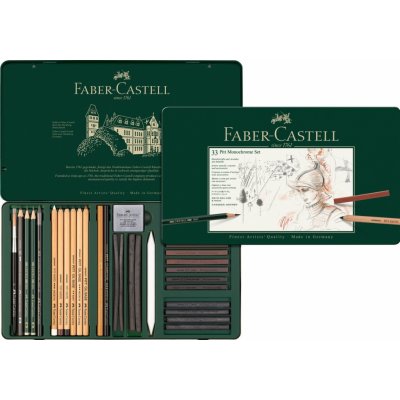 Faber-Castell 112977 Pitt Monochrome sada uměleckých výtvarných potřeb 33 ks – Zboží Mobilmania