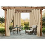 MyBestHome Venkovní zahradní závěs s kroužky MONTANA 155x220 cm světle béžová – Zboží Dáma