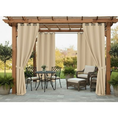MyBestHome Venkovní zahradní závěs s kroužky MONTANA 155x220 cm světle béžová – Zboží Dáma