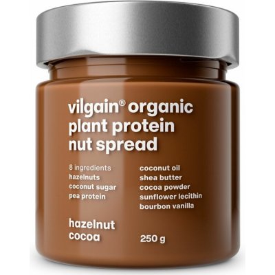 Vilgain Plant Protein Nut Spread BIO lískové ořechy a kakao 250 g – Zboží Dáma