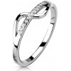 Prsteny Šperky Eshop Ocel stříbrný prsten zirkonová linie s hladkou vlnou V05.16