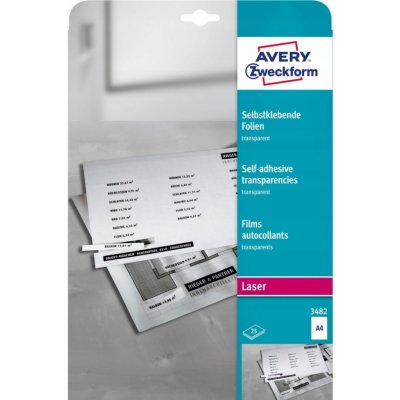 Avery Zweckform 3482 Samolepící PET fólie 25 x A4 transparentní – Zboží Dáma