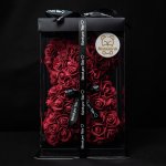 Medvídárek Classic medvídek z růží 25cm dárkově balený - tmavě červený – Sleviste.cz