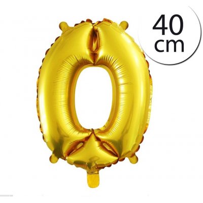 FUN RAG 4Gold 202883 Mini fóliový balón číslo 0 zlatý 40 cm – Zboží Mobilmania