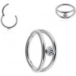 Piercingate kruh segment s kamínkem PKR00146 černá – Zboží Dáma