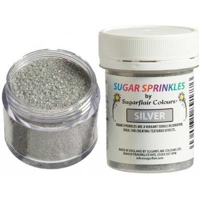 Sugarflair Sugar Sprinkles - jemný dekorační cukr - stříbrný - 40g