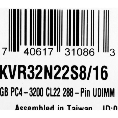 Kingston DDR4 16GB 3200MHz CL22 KVR32N22S8/16 – Zboží Živě