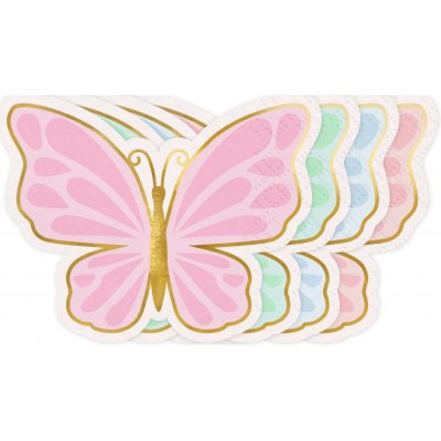 PartyDeco PartyDeco Ubrousky - Motýli 16x12 cm – Zboží Dáma