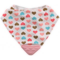 Lorelli bryndáček Bandana s kousátkem Pink Hearts