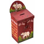 Sanu Babu Stará plechová kasička ručně malovaná 11x8x25cm AL – Zboží Dáma