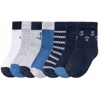 Lupilu Chlapecké ponožky BIO 7 párů vzor / navy modrá / bílá / šedá / modrá
