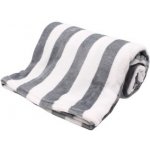 Home Elements Deka 220 GSM Šedá s bílými pruhy 150x200 – Zboží Dáma