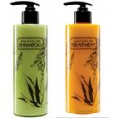 KJMA Aroma Herb regenerační šampon 430 ml + kondicionér 430 ml s aloe vera pro lesklé vlasy a plný objem dárková sada