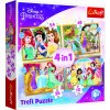 Puzzle TREFL Disney princezny: Šťastný den 4v1 35,48,54,70 dílků