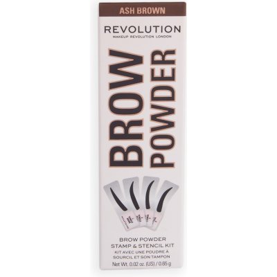 Makeup Revolution London Brow Powder Stamp & Stencil pudr na obočí se šablonami Dark Brown 0,65 g – Hledejceny.cz