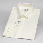 AMJ luxusní košile s dlouhým rukávem zdobený límec JDA016SKL smetanová