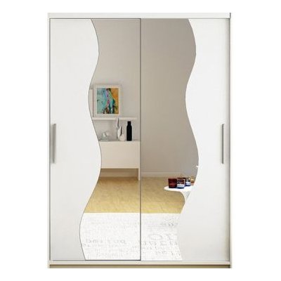 Kapol Miami S 120 cm s dvojitým zrcadlem a posuvnými dveřmi Matná bílá
