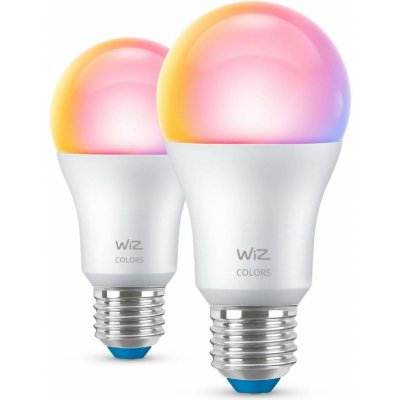 WiZ SET 2x LED žárovka E27 A60 8W 60W 806lm 2200-6500K RGB IP20, stmívatelná – Hledejceny.cz
