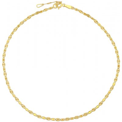 SILVEGO Řetízek na nohu ze žlutého zlata se střídavými broušenými očky FNN1391AGY – Zboží Dáma