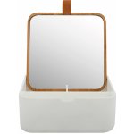 Spirella zrcadlo se šperkovnicí ALAIS bílý plast bambus – Zboží Mobilmania