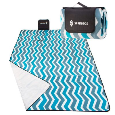 SPRINGOS Pikniková deka 220x180 cm tyrkysová OCEAN – Zboží Dáma