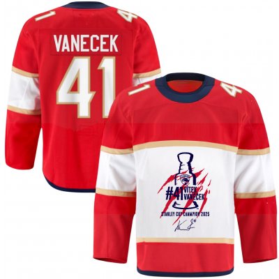 Pánský dres Vítek Vaněček #41 Stanley Cup Champion 2025 Florida Panthers – Zboží Dáma