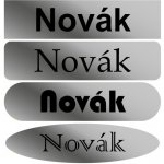 CzechMade Jmenovka na dveře - 12x4cm Barva desky: STŘÍBRNÁ DESKA / ČERNÉ GRAVÍROVÁNÍ, Tvar: OSTRÉ ROHY, Typ fontu: ARIAL – HobbyKompas.cz