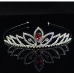 B-Top slavnostní korunka do vlasů Crystal stříbrná červená – Zboží Dáma